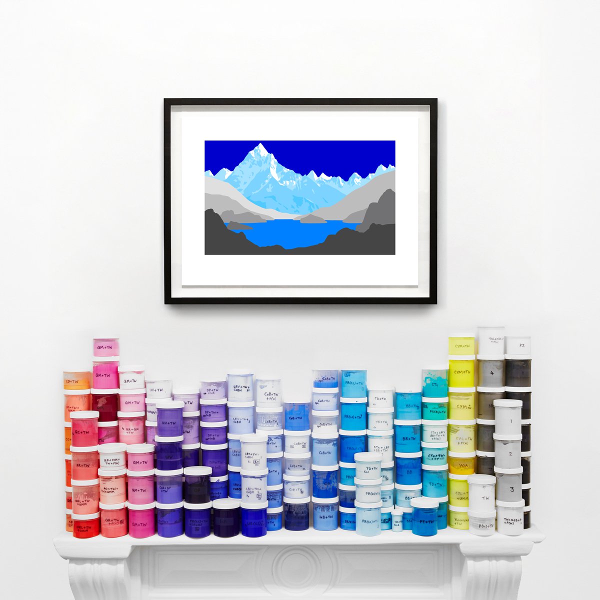 Urban And Pop Landscape Print By David Wightman, 24 X 17, Beatrix Ii, Original Artwork