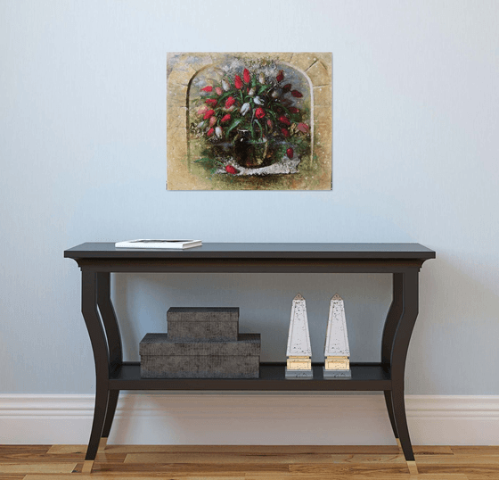 Tulips Behind the Window