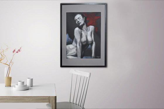 Dry Pastel Nude Study.