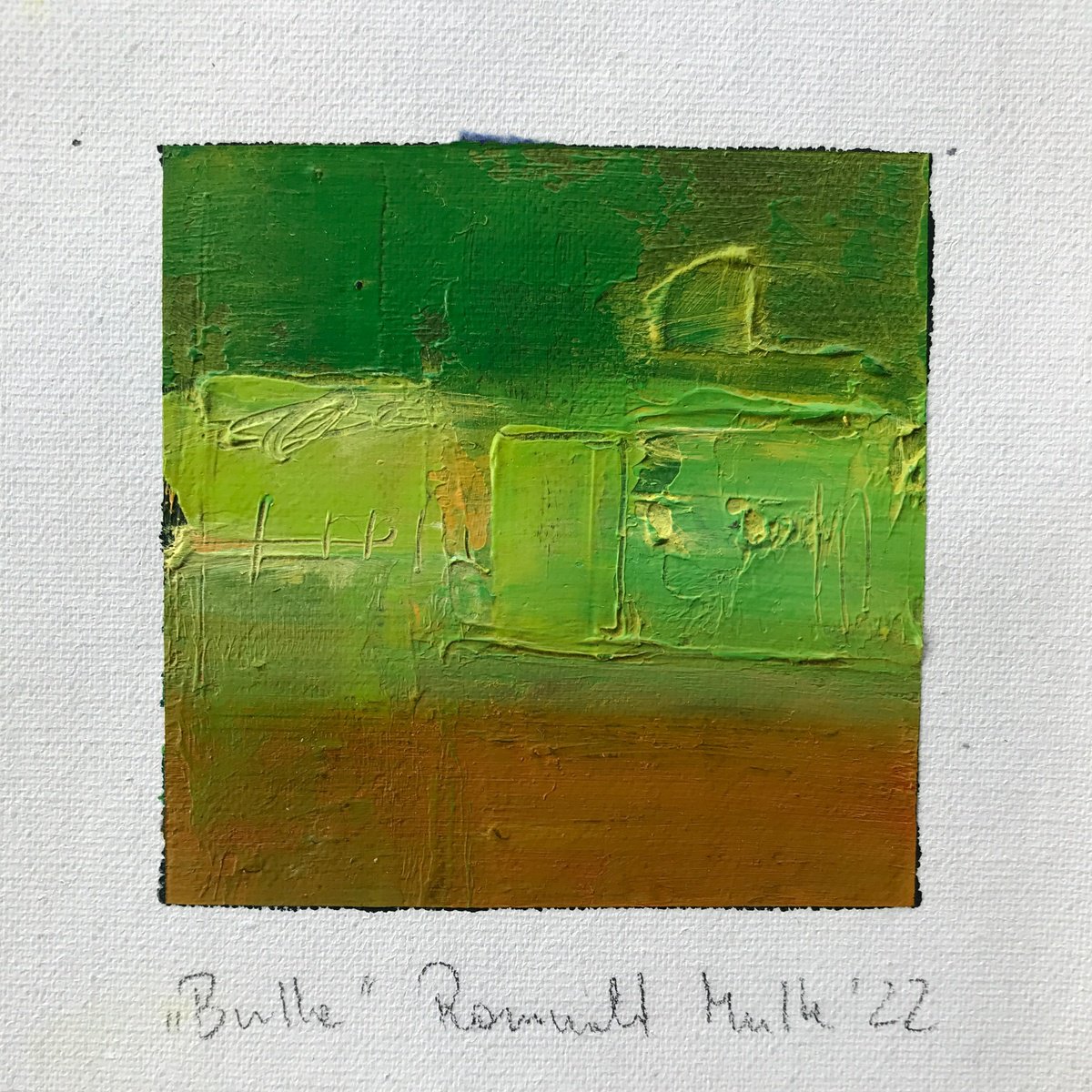 Expressive Abstract Oil Painting By Romuald Mulk Musiolik, 6 X 6", Miniatura Bulla, Original Artwork