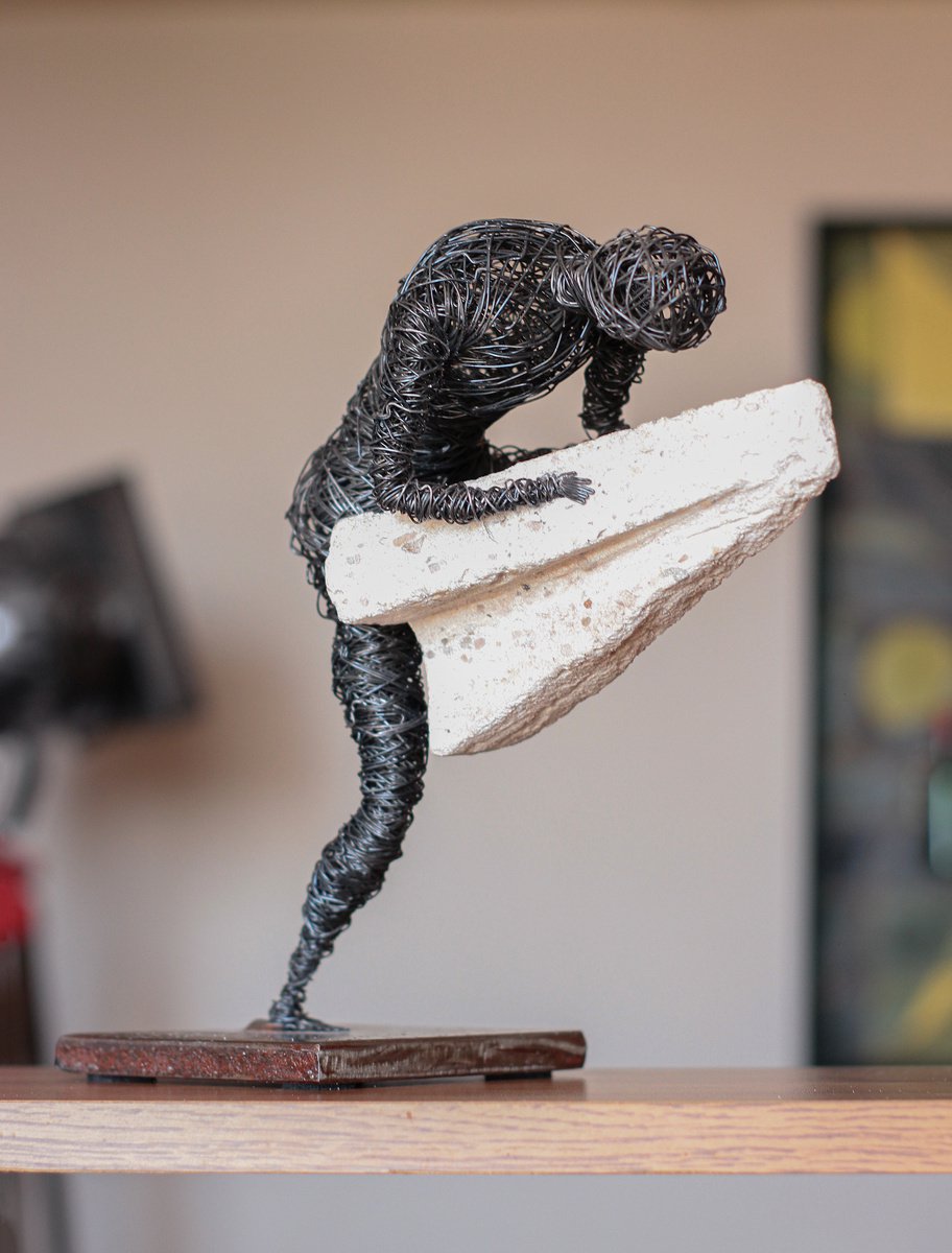 Abstract Portrait Sculpture By Karen Axikyan, 6 X 20", Origami, Original Artwork