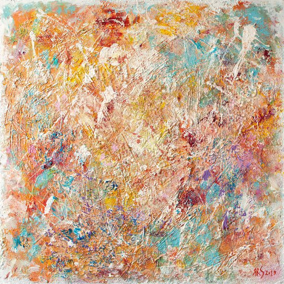 CORAL PARADISE (Heavy texture Palette knife Original Abstract Painting)