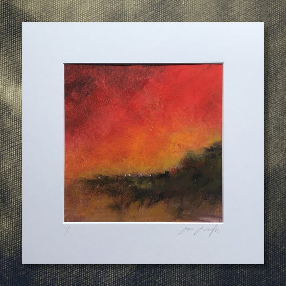 Red Mist - original, mounted painting