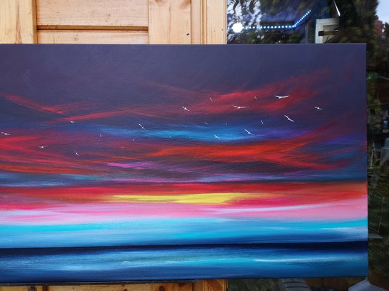 Deep Embers - seascape, emotional, panoramic