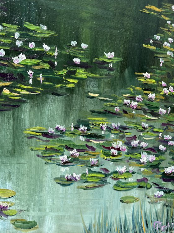 Water Lilies Pond Painting