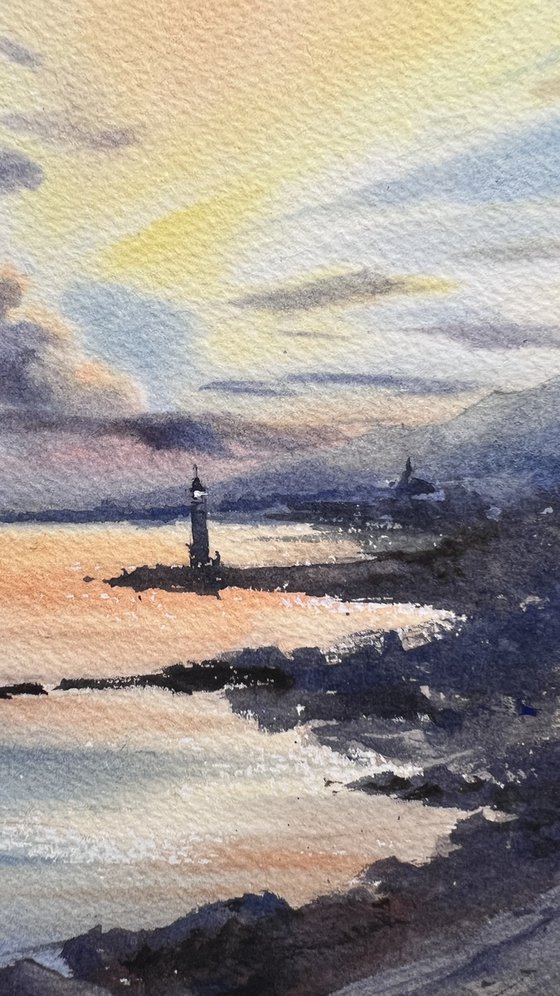 Sunset Road and Lighthouse