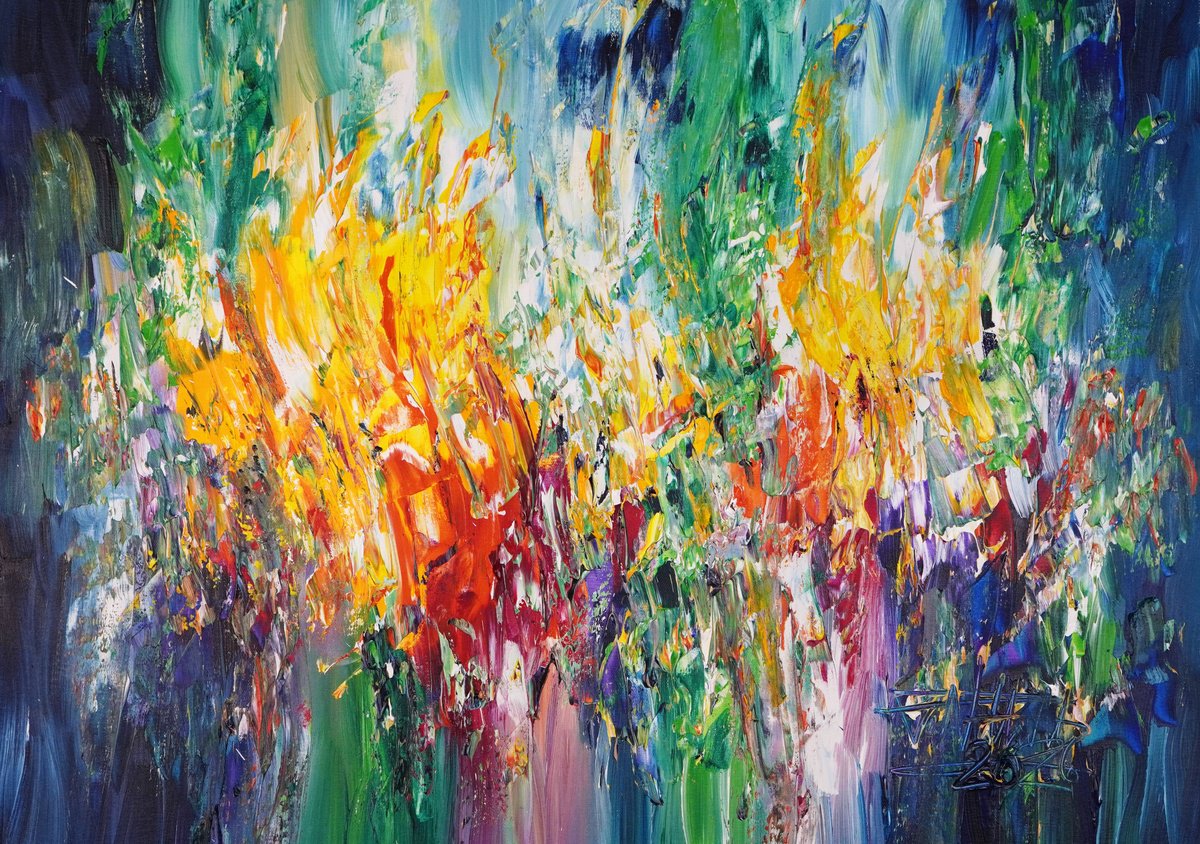 Blue Summer Symphony A 1 By Peter Nottrott, 39 X 28, Artwork For Sale On Artfinder