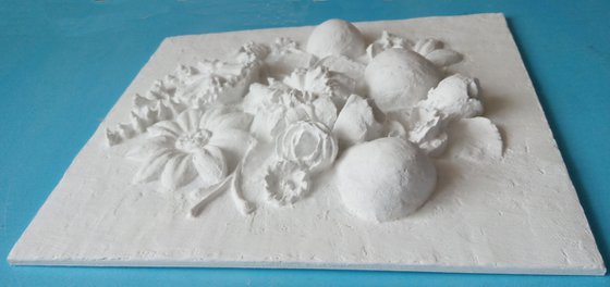 sculptural wall  art "Flowers and fruits"