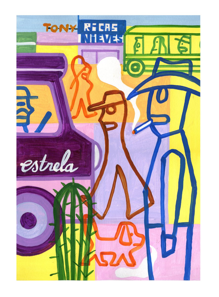 Urban And Pop Acrylic Painting , Lapaz_Mexico-12 By Andre Baldet, 13 X 18, Artwork For Sale On Artfinder