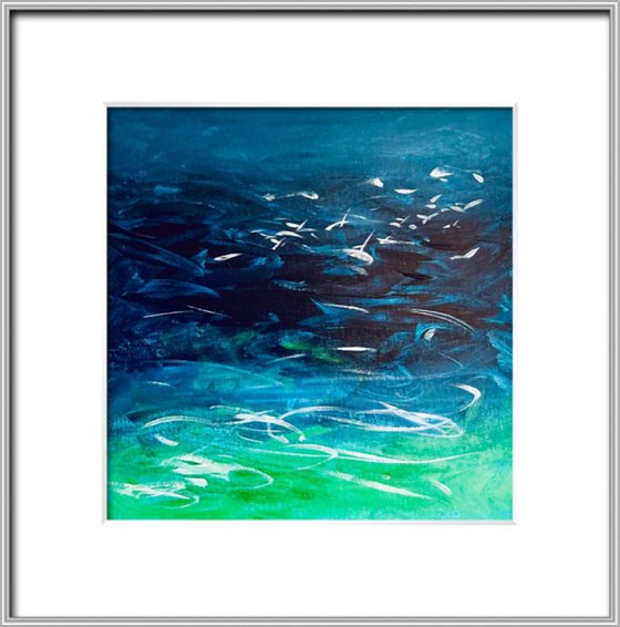 Abstract Seascape With Gulls