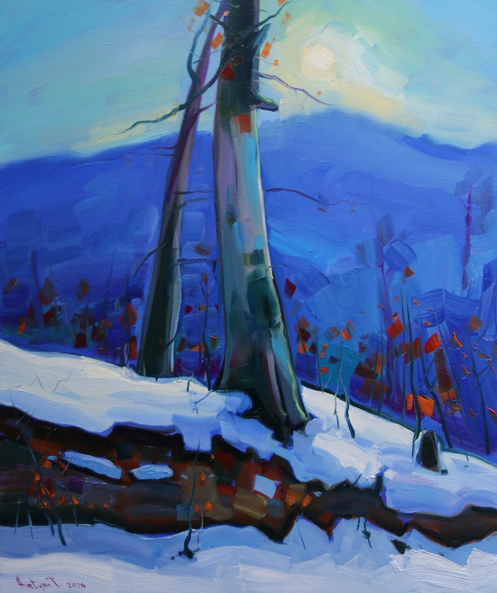 Expressive Oil Painting , Winter Day By Tigran Avetyan, 20 X 24, Artwork For Sale On Artfinder