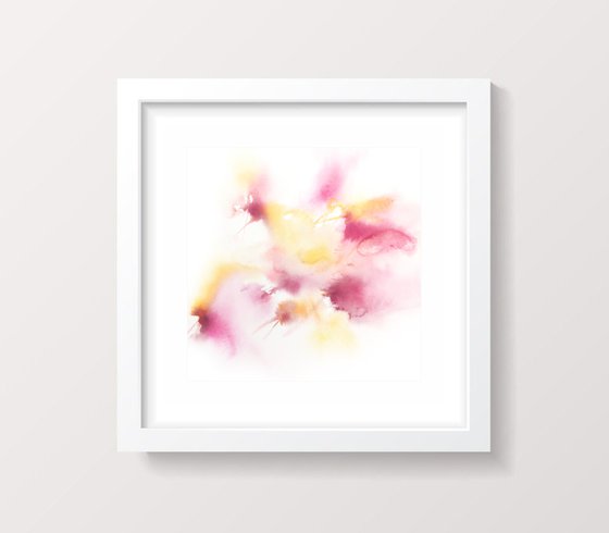 Abstract watercolor floral painting "Summer melody"