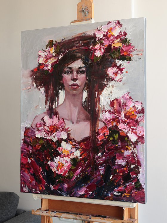 Girl and flowers