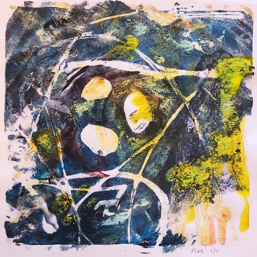 Nest Monoprint 3 by Annie Meier