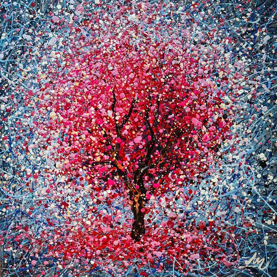 Sakura Flowers blooming Pink tree Love painting Cherry Blossom Pink dream For lovers
