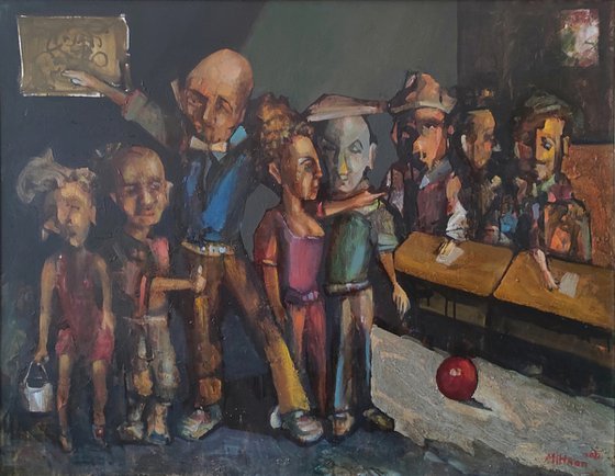 Examination (90x70cm, oil painting, ready to hang)