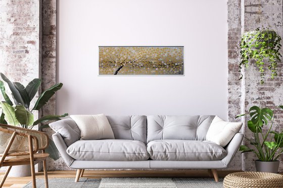 Golden Cherries - Abstract - Acrylic Painting - Canvas Art - Wall Art - Flower Painting - Framed Art