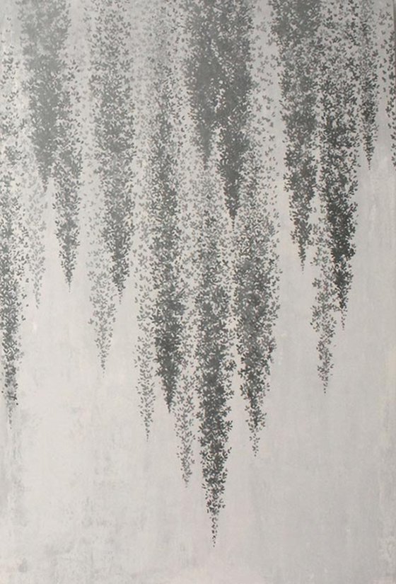 "Silver Wisteria" Wisteria abstract wall art