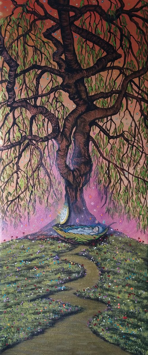 Willow. Original acrylic painting by Zoe Adams. by Zoe Adams