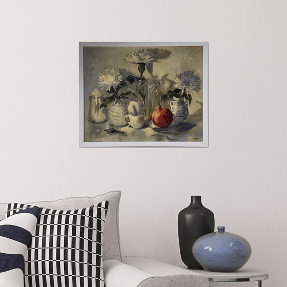 An arrangement in white