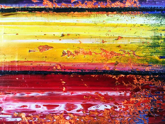 "Face Off" - FREE USA SHIPPING + Special Price - Original PMS Abstract Oil Painting On Canvas - 36" x 12"