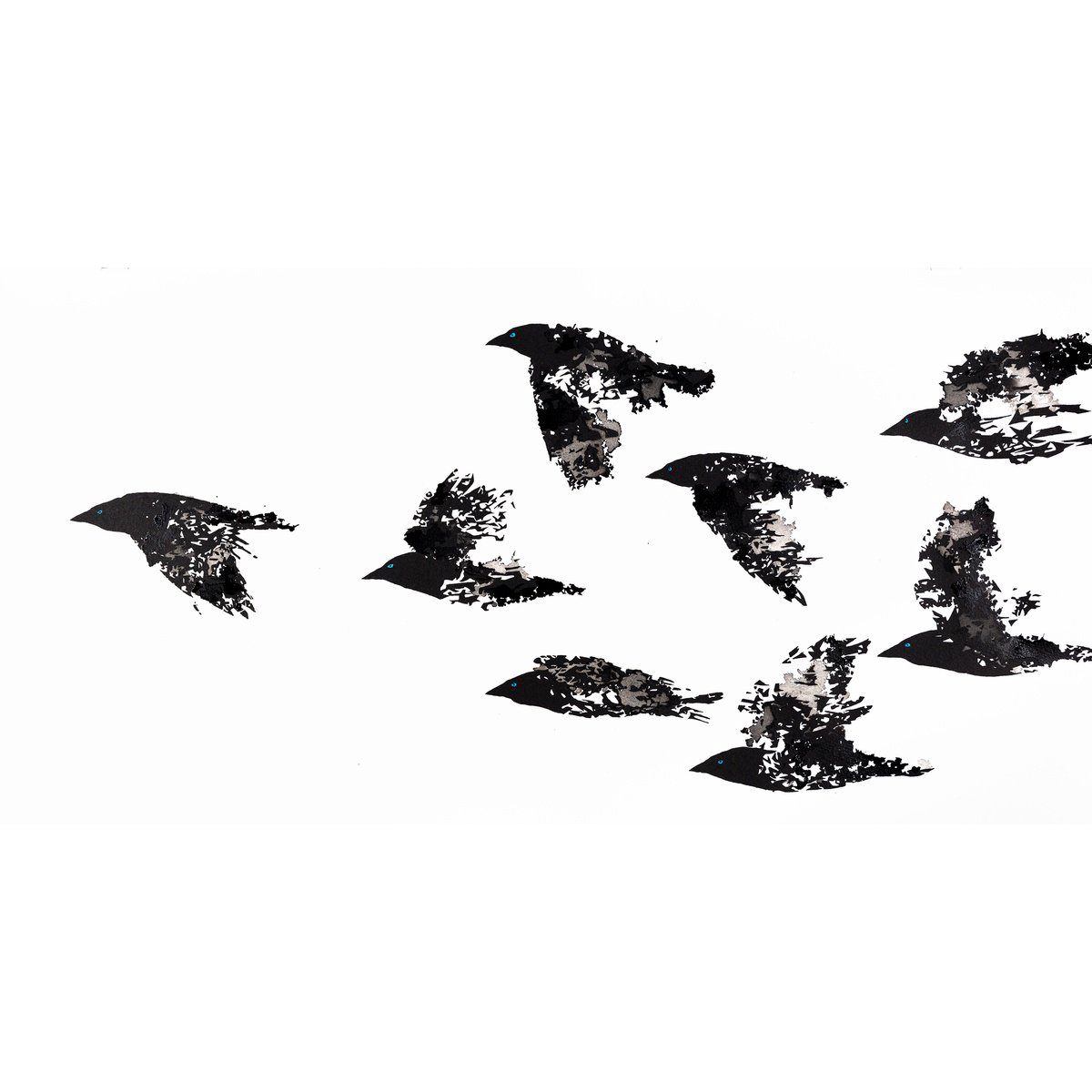 Jackdaws Black and White by Rob Wass