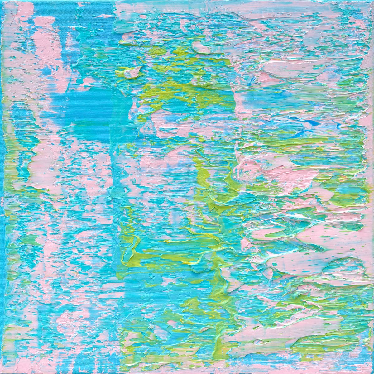 Abstract Oil Painting By Nataliia Sydorova, 14 X 14", Marshmallow, Original Artwork