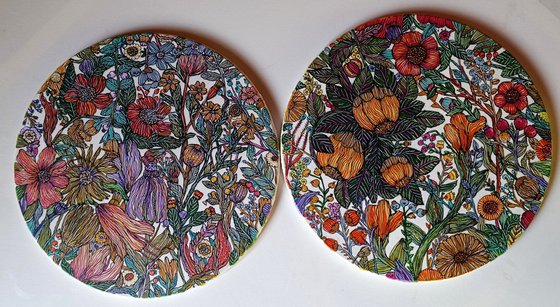 floral diptych