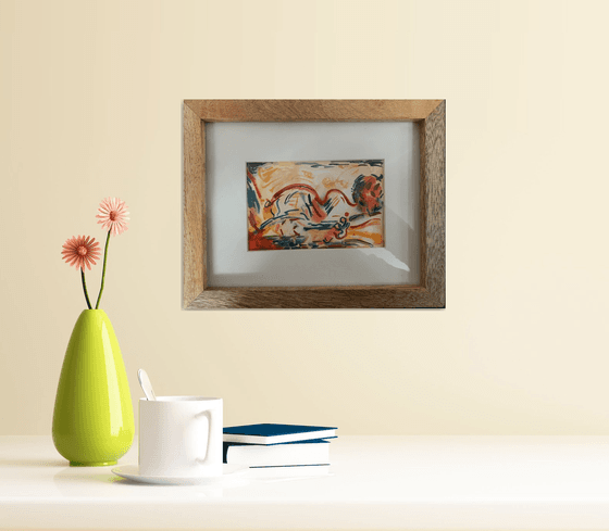 “Landscape” framed miniature painting homage to Othon Friesz