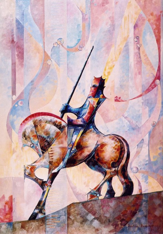 Longin a cheval de Subirachs /  85 x 115 cm