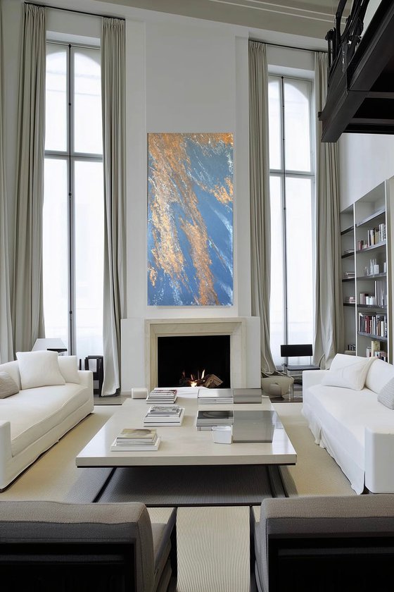 Filón — Large Blue Abstract Vertical 160 cm