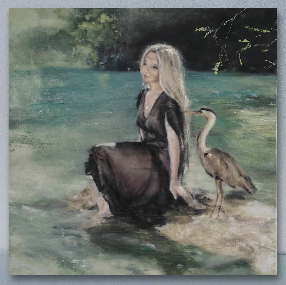 Impressionistic Animal Oil Painting By Yuliia Kyrsanova, 20 X 20", Alone With Nature, Original Artwork