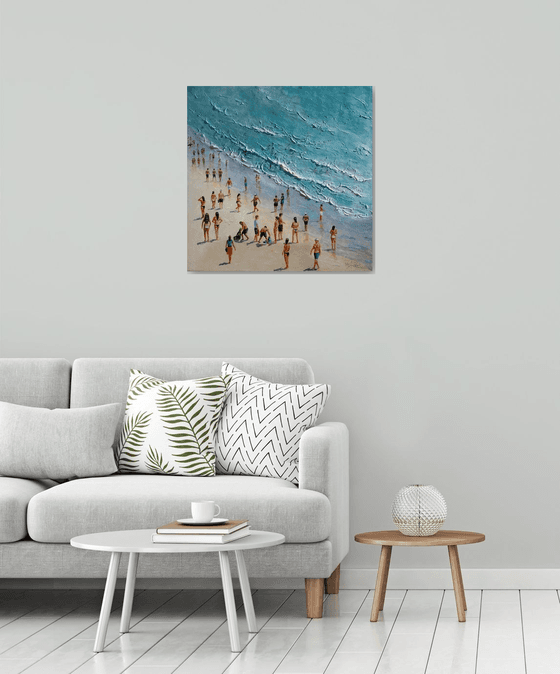 Summertime beach 28x28 in