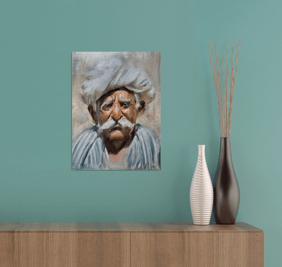 Hindu old man portrait study