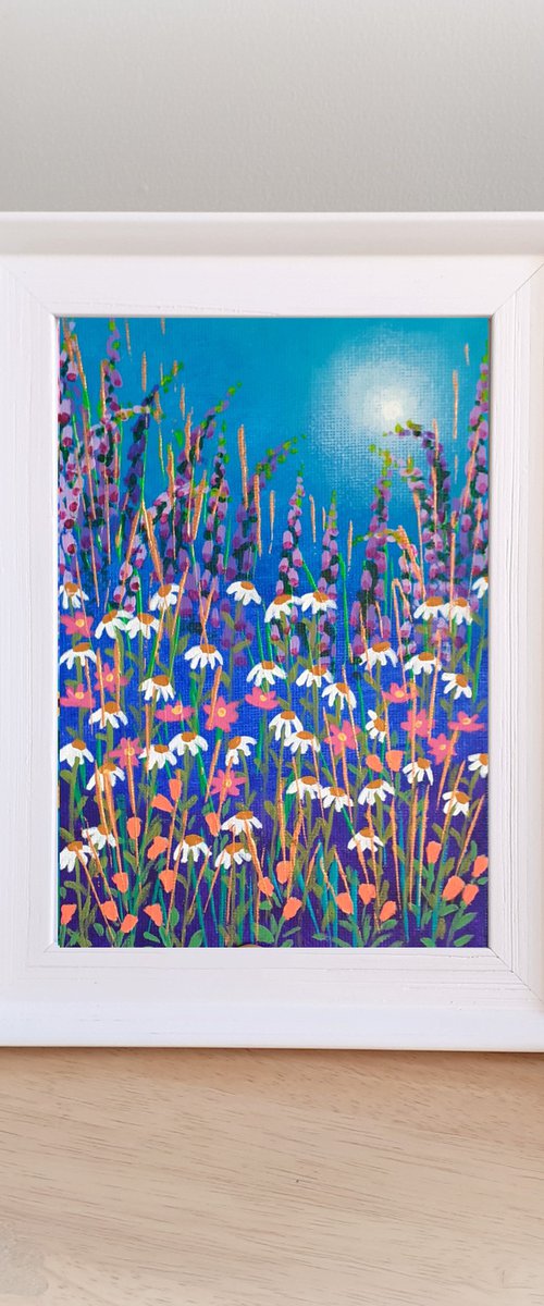 Framed Garden with Foxgloves by Lisa Mann