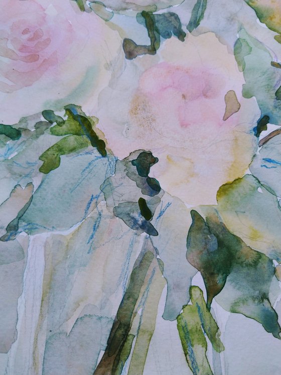 Roses. Original watercolour painting.