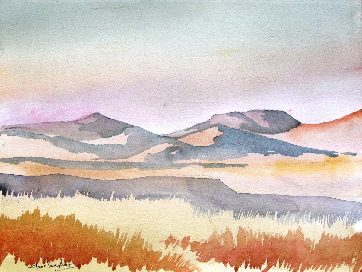Marfa - Original Watercolor Painting by CHARLES ASH