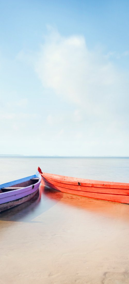 boats on lake Svityaz #1 by Oleksandr Nesterovskyi