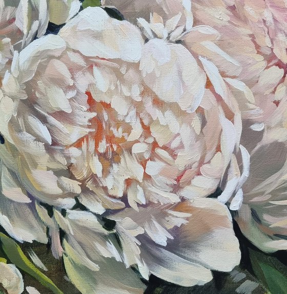 white peonies