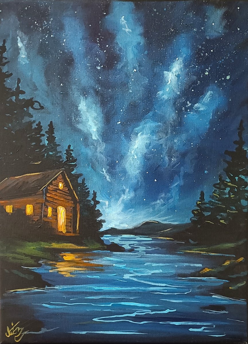 Impressionistic Landscape Acrylic Painting By Tiziano Marasco, 12 X 16", Marina, Original Artwork