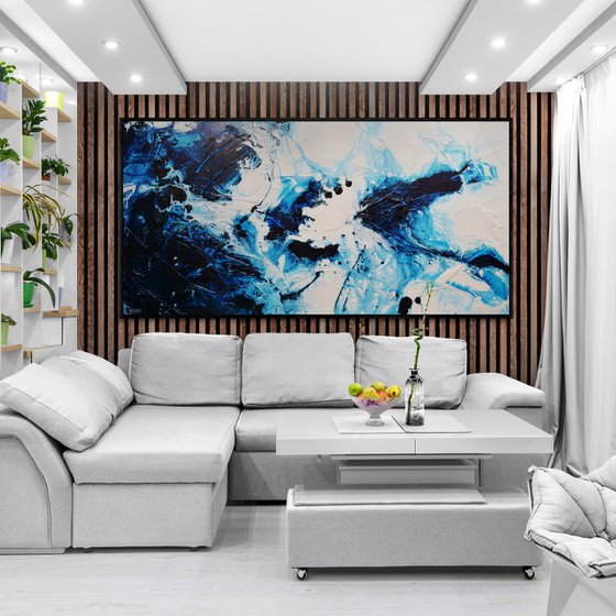 Midnight Candy 240cm x 120cm Textured Abstract Art