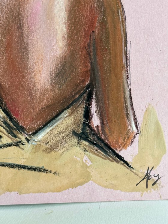 Sensual pastel artwork 20x20cm