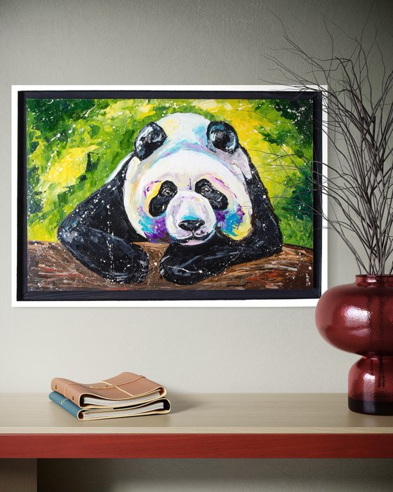 PANDA ( FRAMED 26''X19'' )