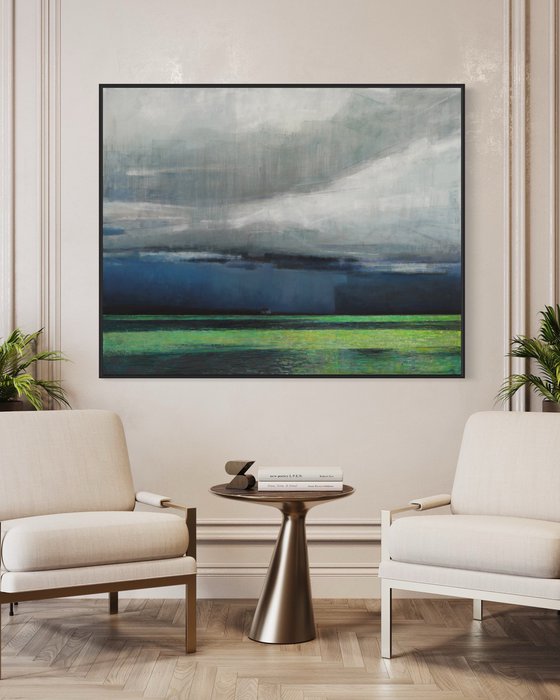 Ocean Storm 60x48 inch Contemporary Art Abstract by Bo Kravchenko