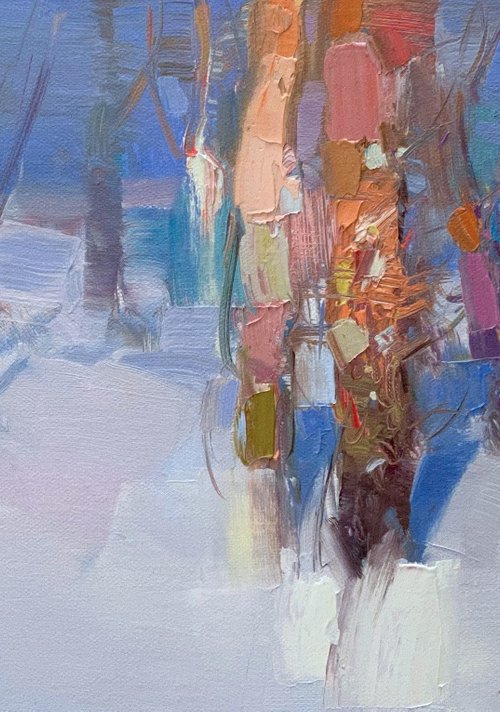 Winter, Original oil painting, Handmade artwork, One of a kind by Vahe Yeremyan