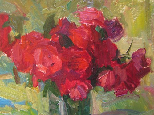 Red roses by Viktoriia Pidvarchan