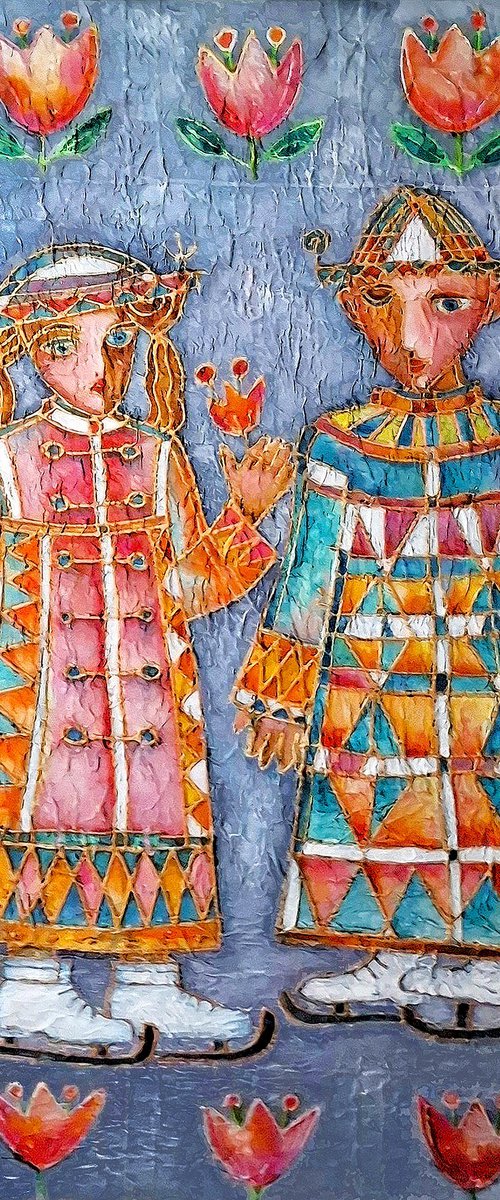Couple on ice skates by Natalia Johansson