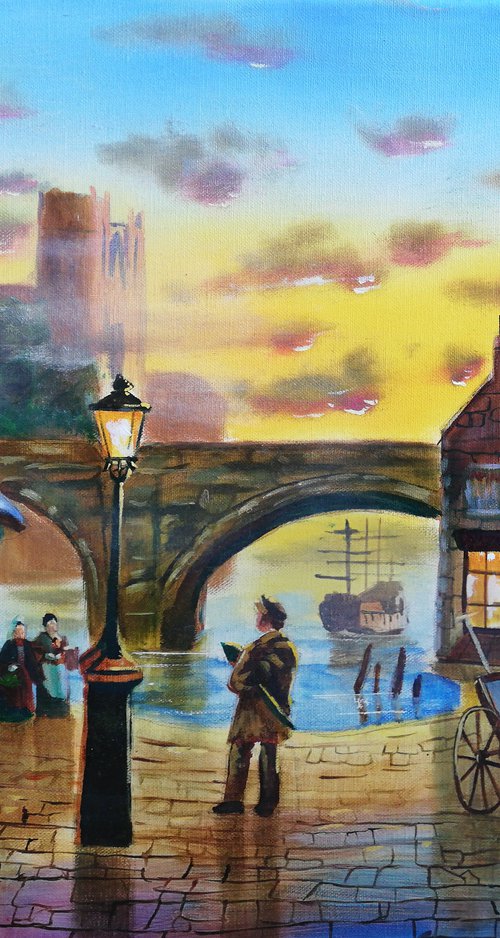 World's End harbour (Linen canvas) by Gordon Bruce