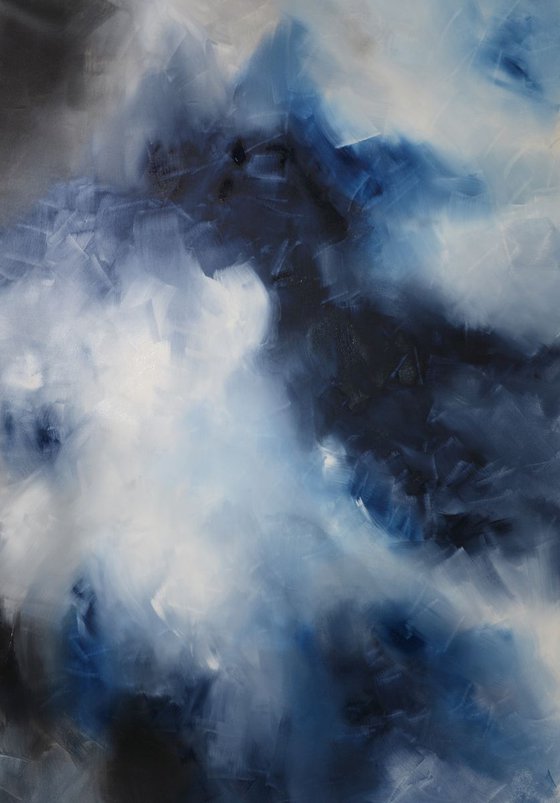 Blue abstract painting - Mysterious Ocean