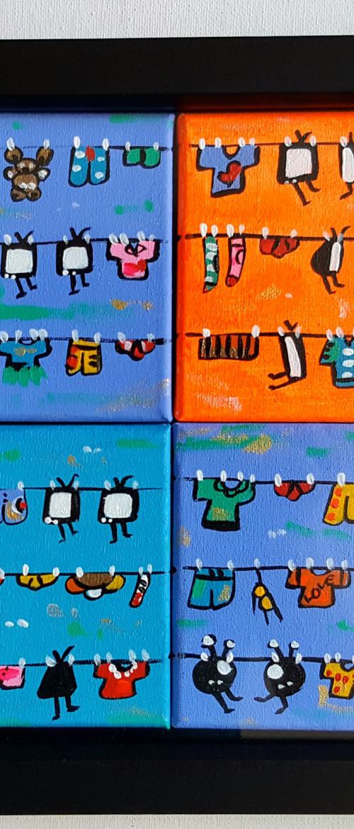 4 Little Laundry Televisions by Maria Luisa  Azzini
